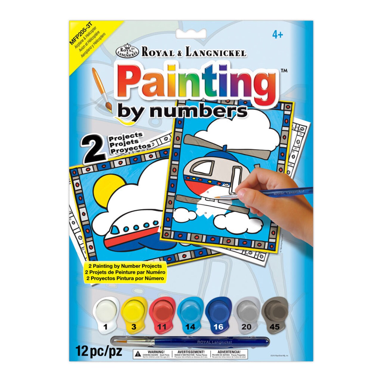 MFP205 | Painting by numbers™ Children's 12pc 8.75" x 11.75" Airplane & Helicopter Painting Project 2-Pack